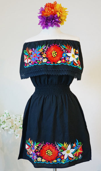 Campesina Style Embroidered Dress