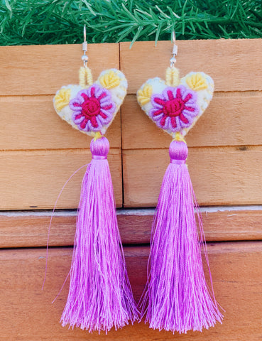 Artisanal Crochet Earrings - Heart